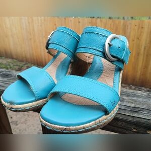 Blue BOC Wedges, Slip On Sandals‎ with Buckle. Sz7